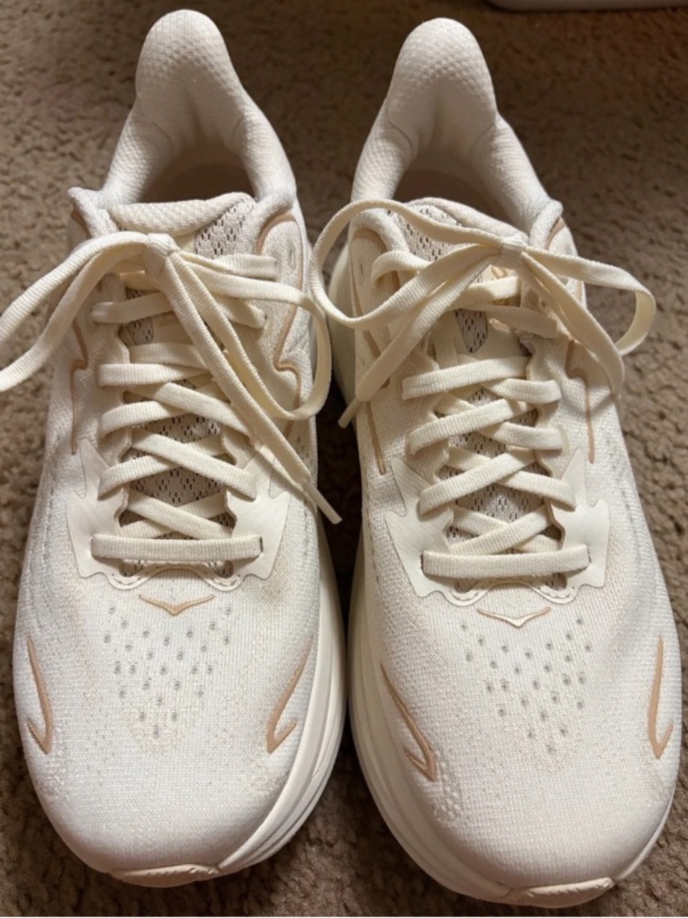 Hoka Women's Cream/Beige Platform Running Sneaker - Picture 3 of 4